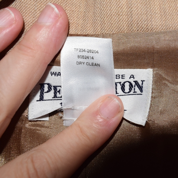 Pendleton Blazer Womens 14 Tan Neutral 100%  Wool 2 Button Jacket Light Academia - Picture 6 of 8